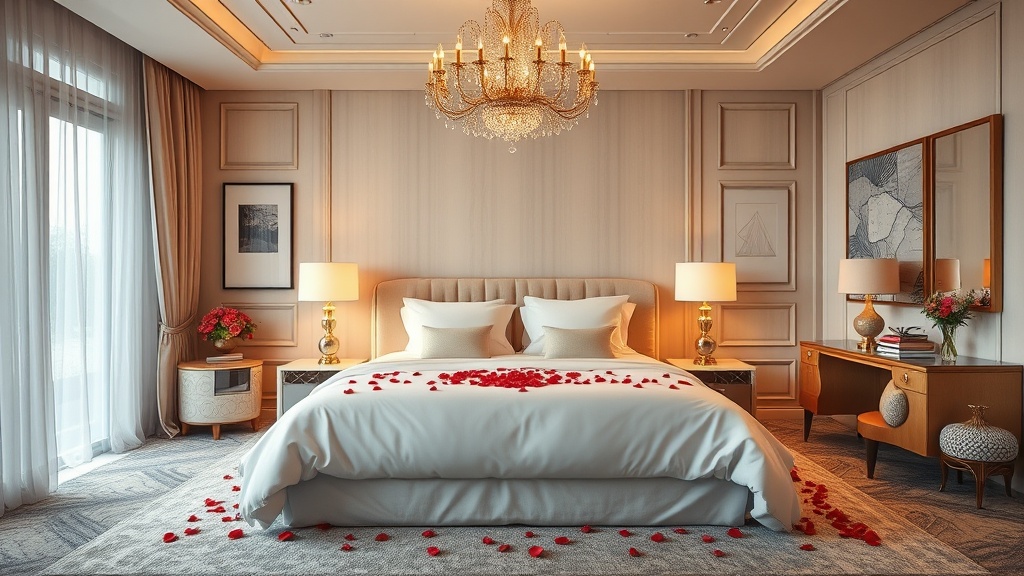 עיצוב פנים רומנטי בסוויטה